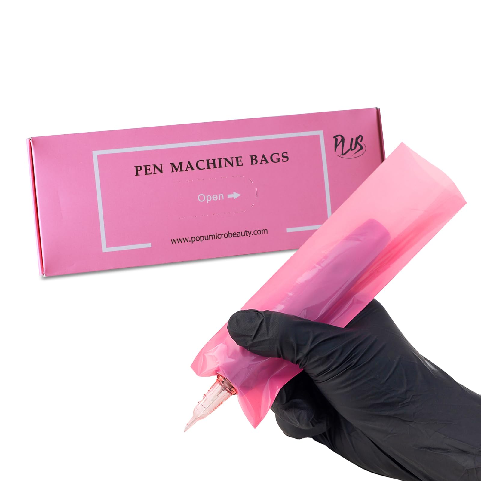 POPUPMU Tattoo Pen Machine Covers 200pcs Pink Pen Covers 2.4 inch X 7 inch Disposable Tattoo Gun Wrap Cartridge Machine Sleeves for Wireless Tattoo Pen Machine Kit Beginner Accessories Supply (Pink)