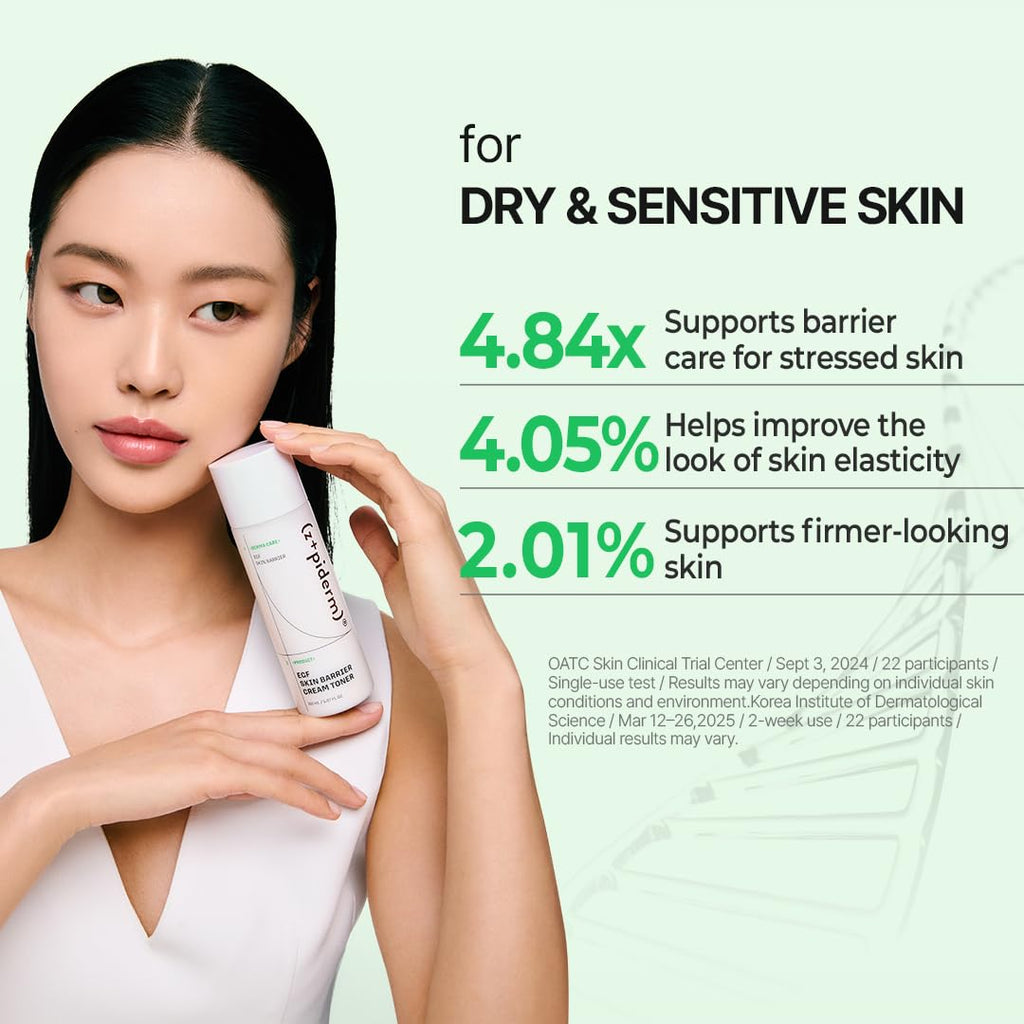 Zipiderm EGF Skin Barrier Cream Toner – Korean Milky Hydrating Toner for Dry, Sensitive & Acne-Prone Skin with Ceramides, Hyaluronic Acid, Rice Bran & Soy Protein, Moisturizing Skincare, 5.07 fl oz