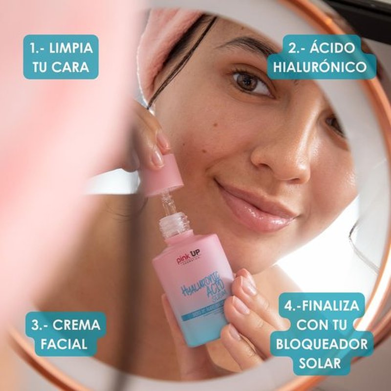 PINK UP, Hyaluronic Acid Serum| Hyaluronic Acid| Face Serum| Deep hydration to facial skin| Minimizes expression lines| Dalays the sings of aging | Model PKSK07
