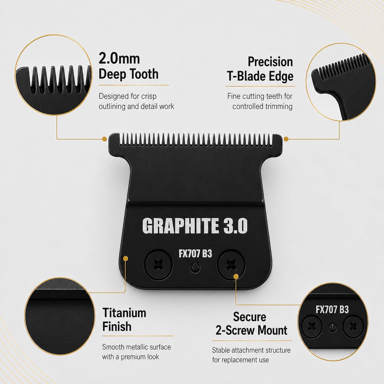 Replacement Blades Compatible with BaBylissPRO FX787 & FX726 Trimmer