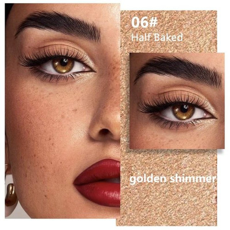 Evpct Gold Single Eye Shadow Palette - High Pigment Shimmer & Glitter for Mature Skin | Warm Bronze & Copper Tones