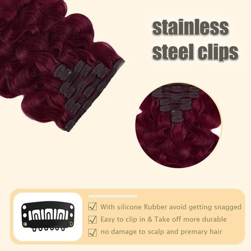 99J Clip in Hair Extensions Human Hair 12 Inch Burgundy Body Wave Clip in Seamless Extensions Human Hair Skin Weft Seamless Invisible Unprocessed Brazilian Virgin Remy Hair 120g