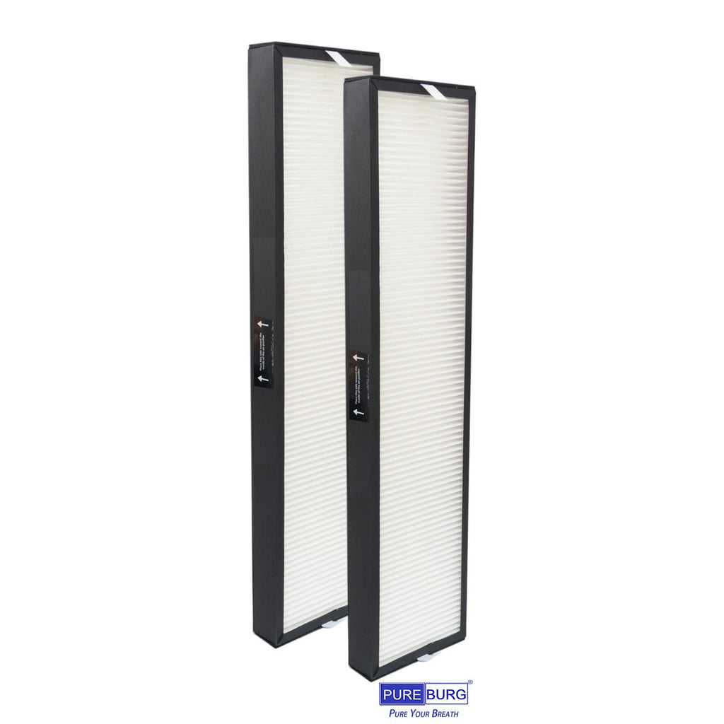 PUREBURG 182550 Replacement Filter Compatible with Bionair BAP536UV-U Air Purifier, 2-Pack H13 HEPA Activated Carbon Pre-Filters For Air Clean Dust VOCs Odor