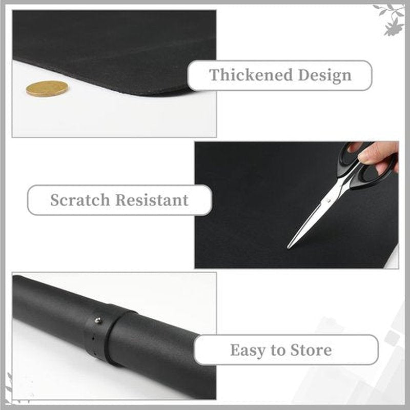 Black Nail Art Table Mat, Foldable Nail Hand Rest Mat for Nail Arm Rest Cushion, Soft Microfiber PU Leather Nail Arm Rest Pillow Manicure Pad Nail Table Desk Mat for Nail Technician Manicure(MAT ONLY)