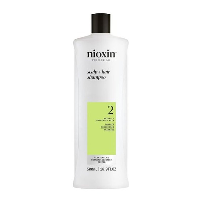 Nioxin System 2 Hair Thickening Shampoo - Boost Density & Cleanse Natural Hair with Niacinamide & Biotin