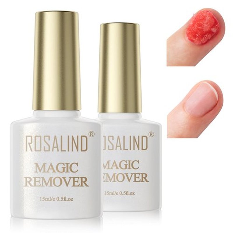 ROSALIND 2 Pack（15ML) Gel Nail Polish Remover, Professional Gel Polish Remover for Nails,No Need for Foil, Quick & Easy Polish Remover In 2-5 Minutes, No Need Soaking Or Wrapping