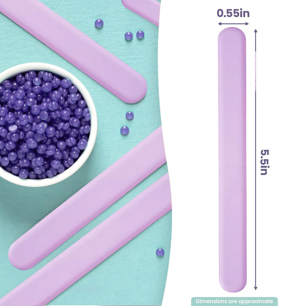 silicone wax applicator Non-stick Waxing Applicator Hair Removal Sticks Applicator Spatula Reusable Hard Wax Scraper for Home Salon Body Use (2pc purple)