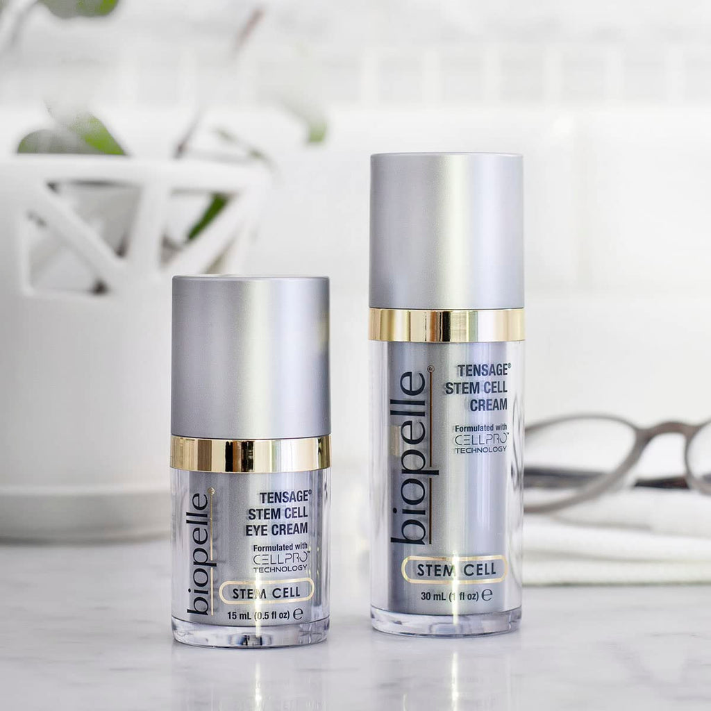 Biopelle Tensage Stem Cell Eye Cream, Under-Eye Cream for Dark Circles, Puffiness, and Bags with CellPro Technology, Caffeine, Retinol, and Peptides, 0.5 Oz