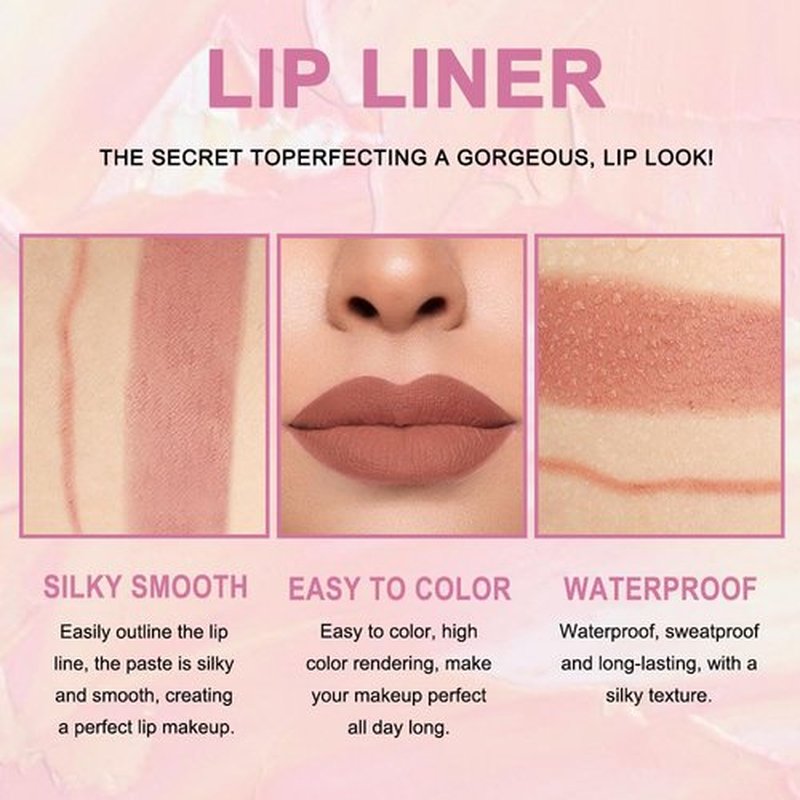 Kaely 2-in-1 Nude Brown Lip Liner & Lipstick Set - Long-Lasting Matte Finish | Waterproof 24-Hour Wear