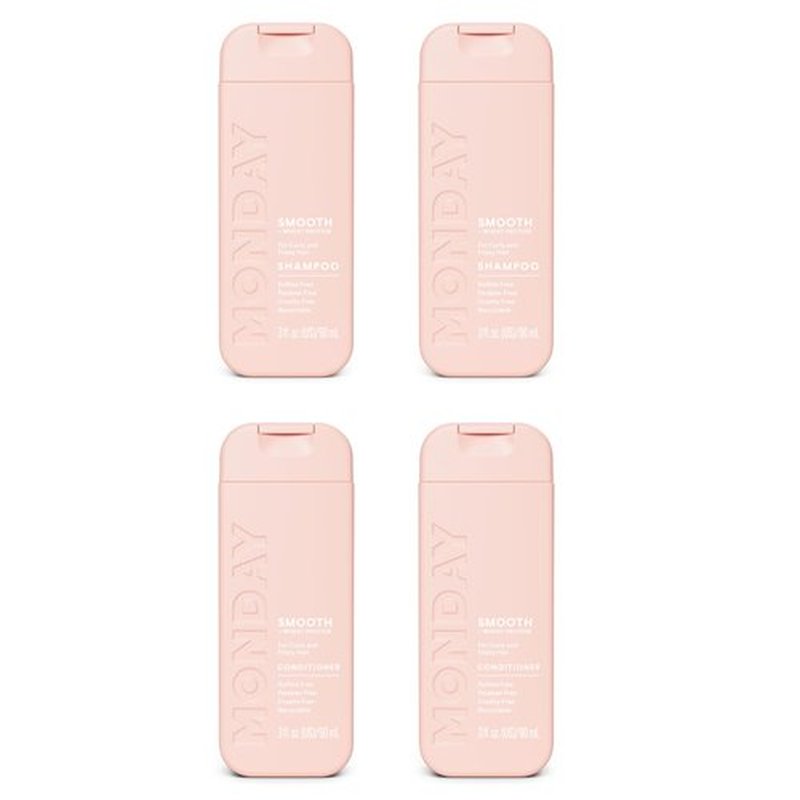 MONDAY Haircare SMOOTH Shampoo + Conditioner with Wheat Protein & Avocado Oil for Frizz-Prone Hair 90 mL (Dual Set)