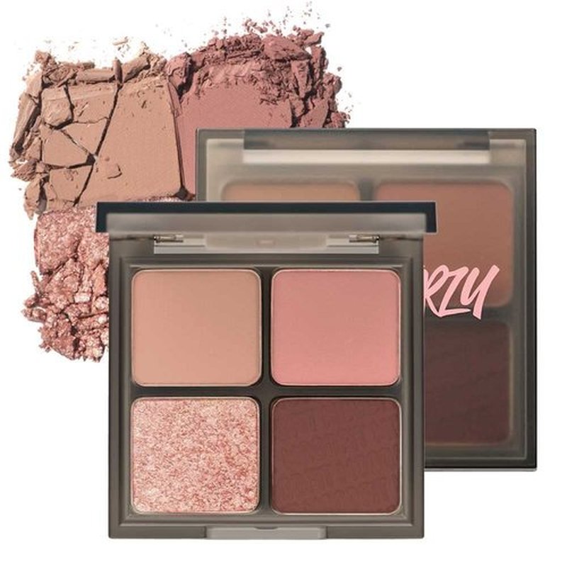 MERZY Mood Fit Eyeshadow Pallete, Matte, Shimmer, Glitter, Pearls, Highly Pigments, Long-Wearing (Amusing Rose) #S1
