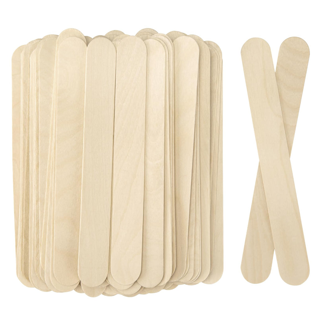 WISYOK 8'' Jumbo Craft Sticks - 90PCS Extra Large Natural Premium Wood, Ice Cream Sticks, Jumbo Sticks, Large Tongue Depressors, Plant Labels, Hair Removal and Waxing Supplies, Crafting
