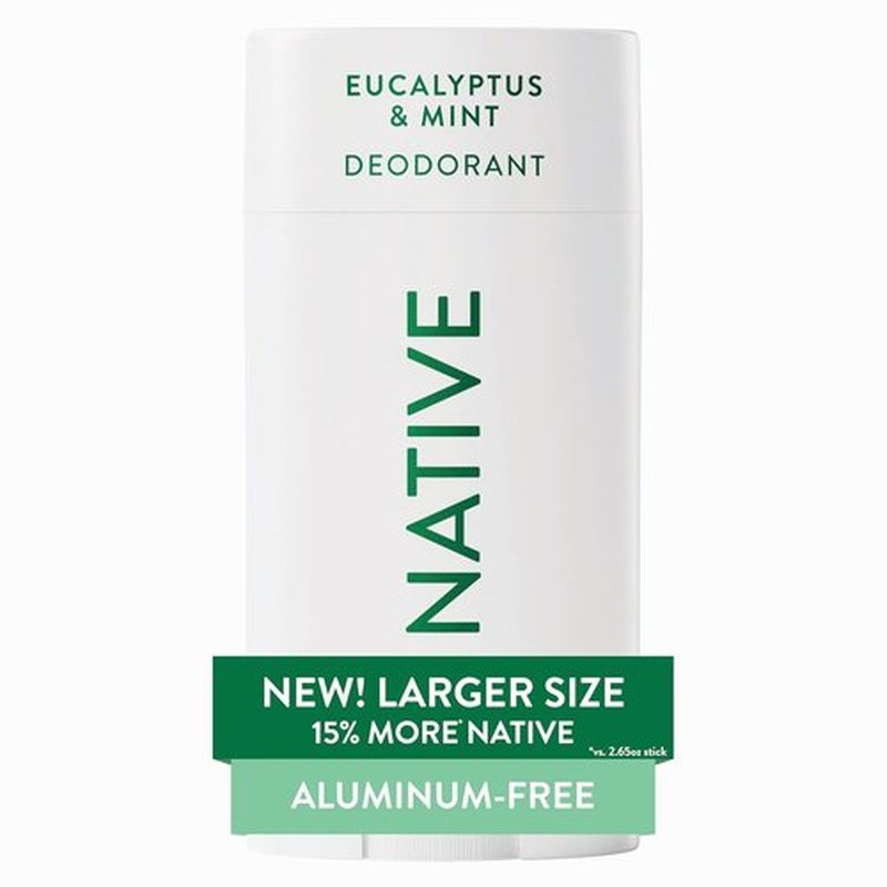 Native Aluminum-Free Deodorant - Eucalyptus & Mint - 72-Hour Odor Control - 3.1 oz Stick for All Genders