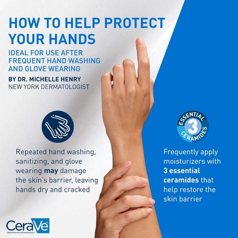 CeraVe Therapeutic Hand Cream - Hydrating Formula with Hyaluronic Acid & Niacinamide | 3 Ounce