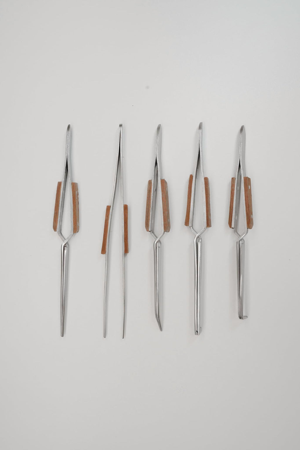 Fiber Grip Tweezers Jewelry Hobby Craft Soldering Fiber Grip Cross Locking Set Bent and Straight Tip 5 PCS By JTS