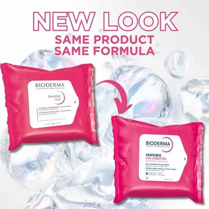 Bioderma - Sensibio H2O Cleansing Wipes - Gentle Makeup Remover for Sensitive Skin - 25 Count