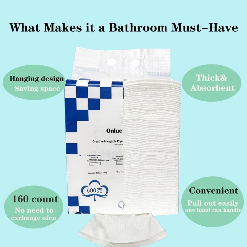 【Large Pack】Disposable Face Towels 160 Count,Hanging Design100% Bio-based Viscose Ultra Thick Face Towelettes,Dual-Texture,Single Use Face Towels Dry Wipes for Blemish or Sensitive Skin (160 count)