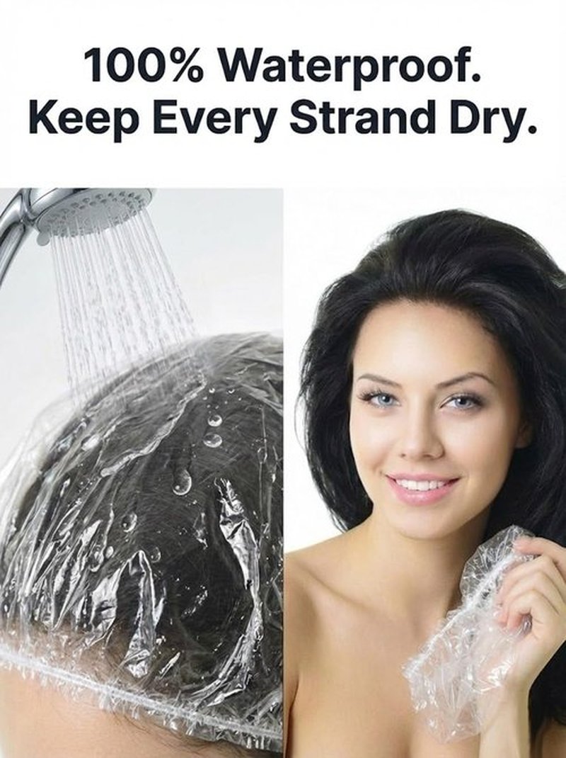 Aquior Disposable Shower Caps - 100 PCS Large Thick Waterproof Hair Caps for Women | Travel & Spa Essentials