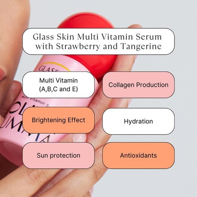 Olivia Umma Glass Skin Tanghulu Strawberry & Tangerine Serum – Anti Aging Korean Face Serum with Niacinamide & Vitamin C, B, A, E – Brightening & Hydrating Korean Skin Care for Face – 40ml