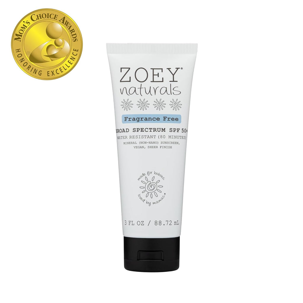Zoey Naturals SPF 50+ Sunscreen for Babies | Water-Resistant, Reef-Safe & Non-Nano Zinc Oxide