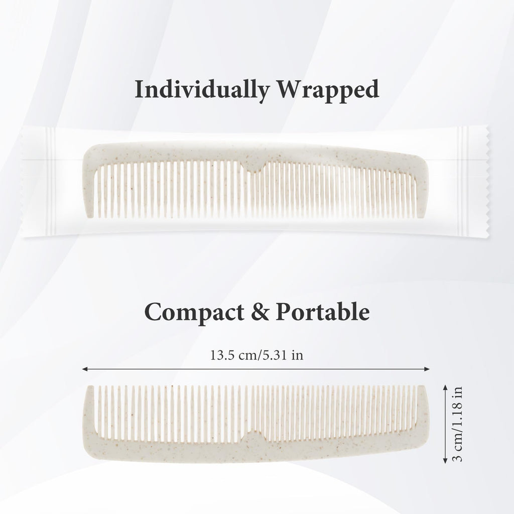 Hair Combs Bulk, 50 Pack Disposable Combs Individually Wrapped, Double Tooth for Beard and Hair, Suitable for Travel, Hotel, Event Gifting and Care Bag
