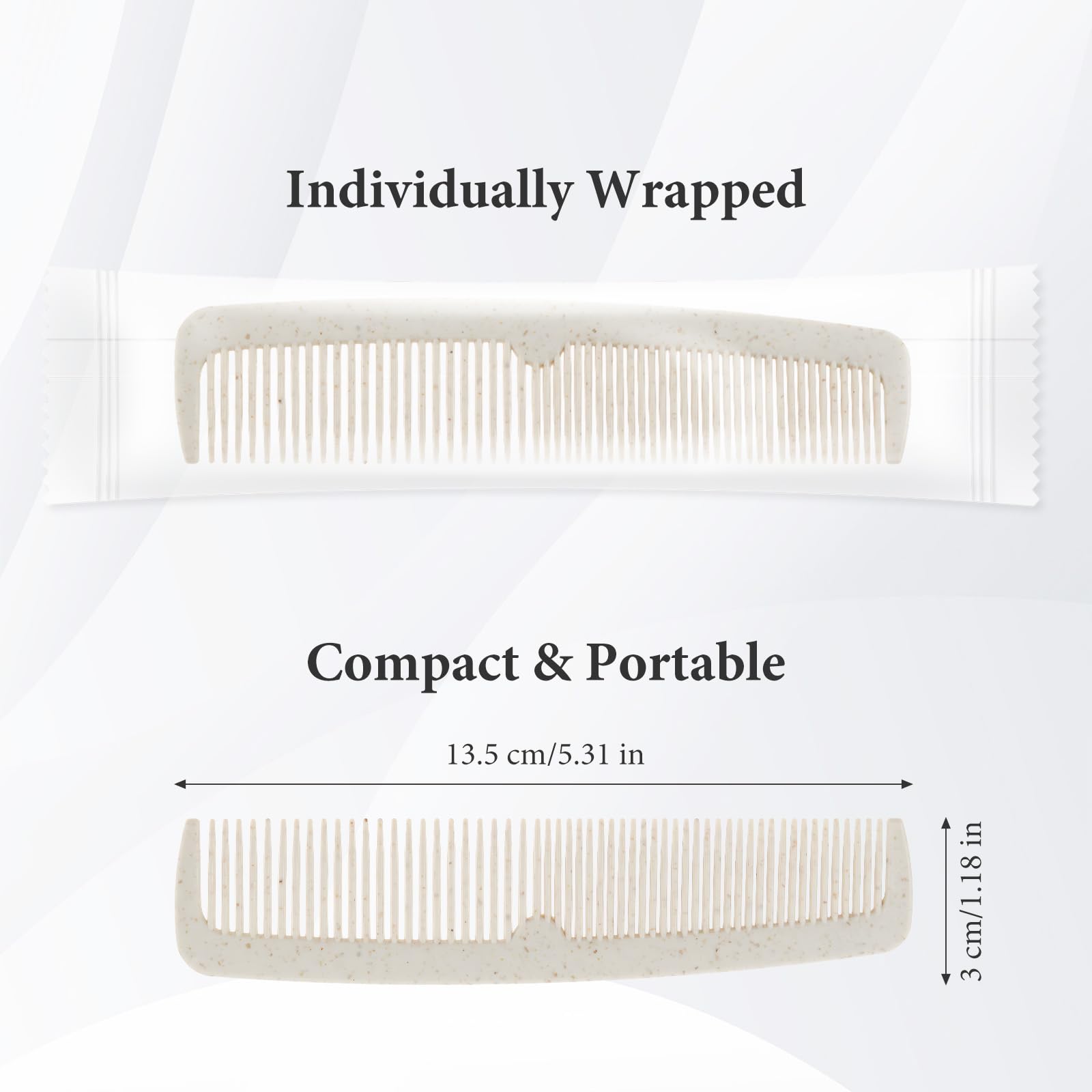 Hair Combs Bulk, 50 Pack Disposable Combs Individually Wrapped, Double Tooth for Beard and Hair, Suitable for Travel, Hotel, Event Gifting and Care Bag