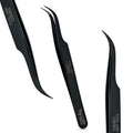 My Lash Tools Total Lash Control Curved Classic Fiber Tip Lash Tweezer – Precision Eyelash Extension Tweezer, Professional Stainless Steel, Volume & Classic Lashes (Black)