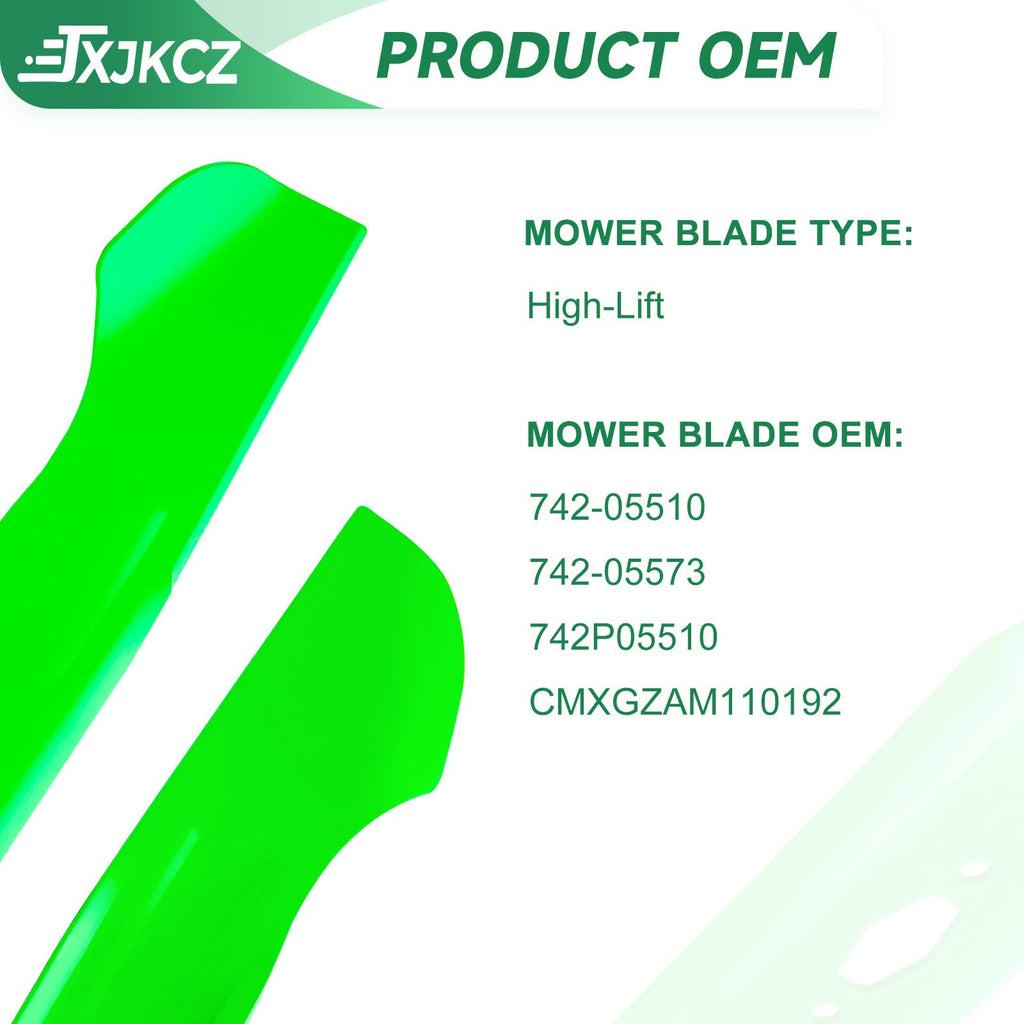 JXJKCZ 46" Lawn Mower Deck Blades Fits for Cub Cadet XT1-LT46 XT2-LX46 Craftsman Z5400 Z5450 T2400 T3000 Replaces OEM 742-05510 742-05573 742P05510 (High-Lift) 2 Pack