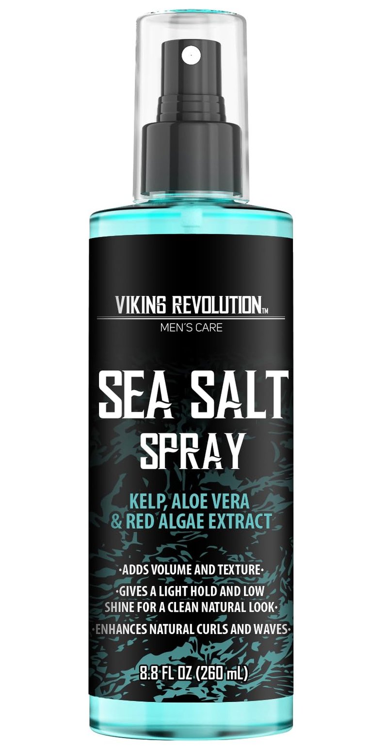 Viking Revolution Sea Salt Spray - Texturizing Hair Spray with Kelp & Aloe Vera - 8.8oz for Beachy Waves
