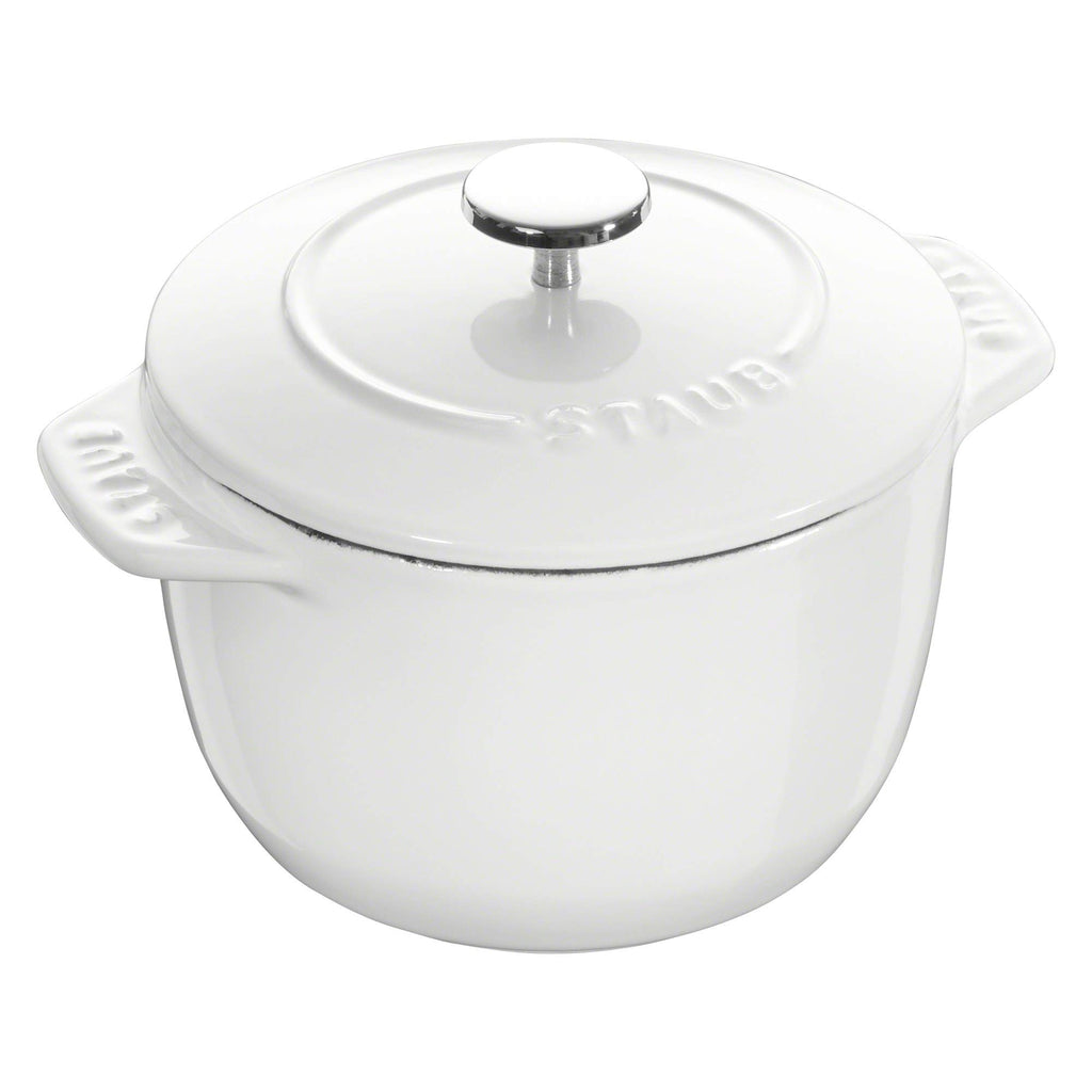 STAUB Cast Iron Petite French Oven, Dutch Oven, 1.5-quart, serves 2, Made in France, Matte White