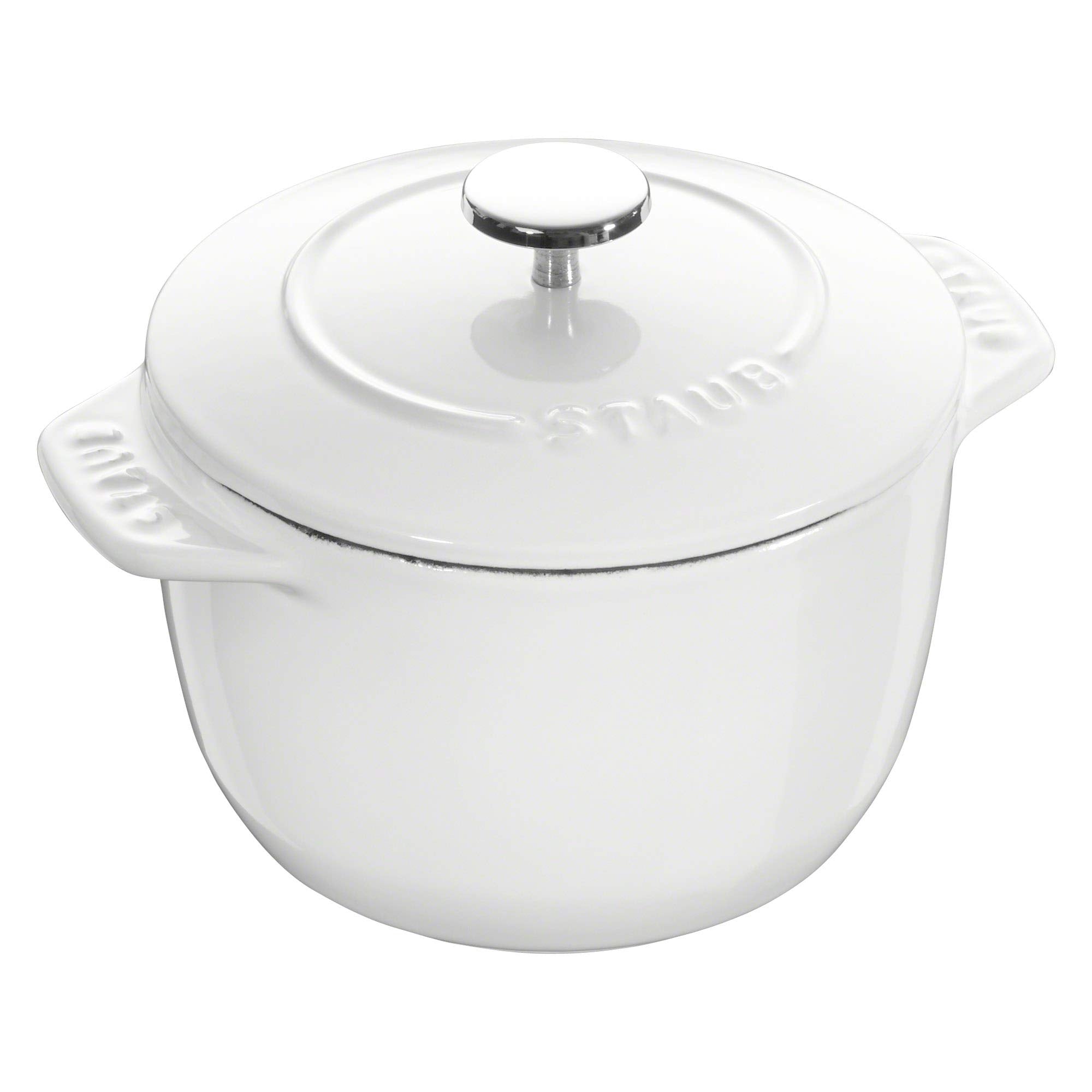 STAUB Cast Iron Petite French Oven, Dutch Oven, 1.5-quart, serves 2, Made in France, Matte White