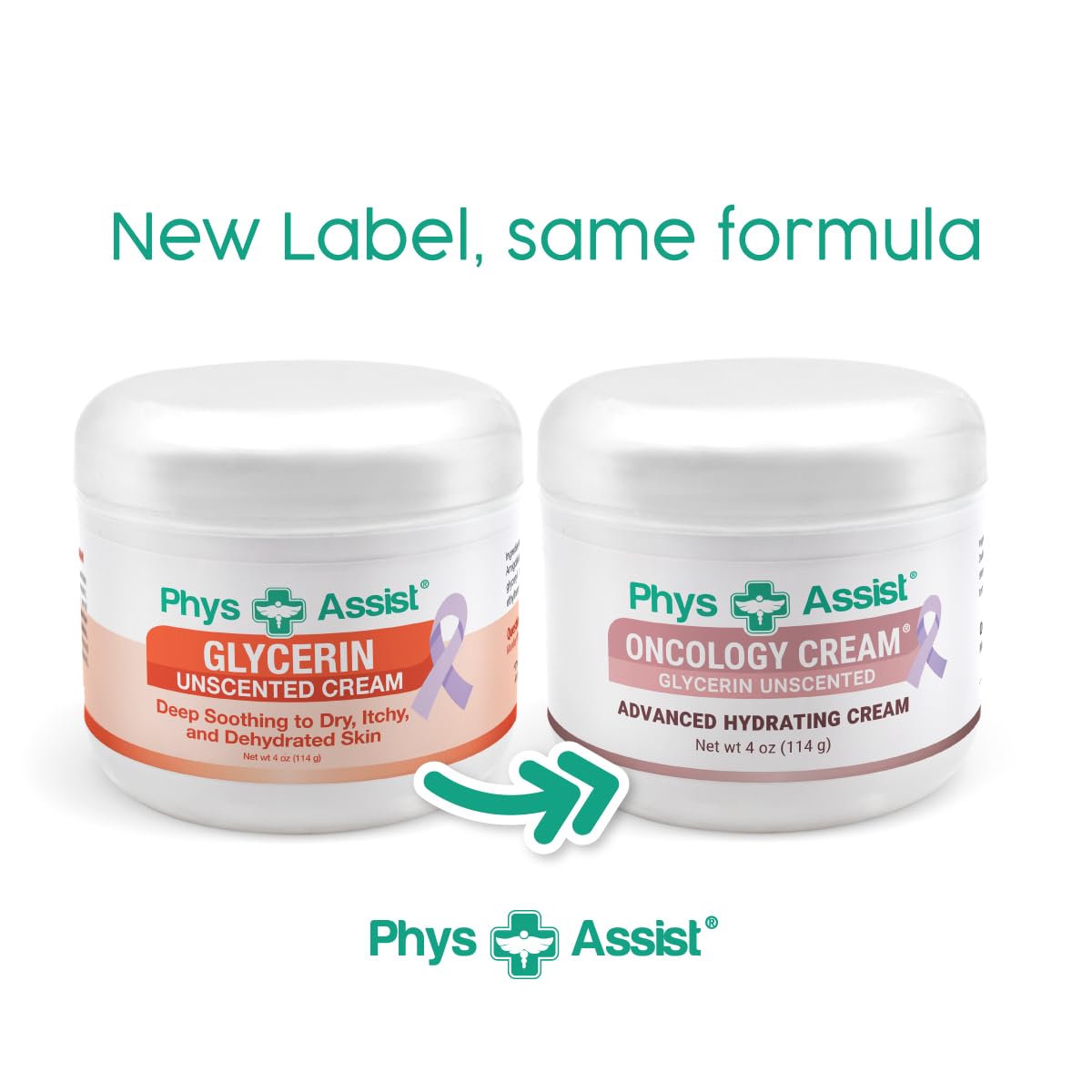 PhysAssist Oncology Cream Glycerin Unscented Moisturizer for Face & Body – Deep Hydration Cream for Dry, Sensitive & Stressed Skin – Fragrance-Free with Jojoba Oil & Vitamin E – 4 oz Jar