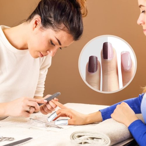 OKYMOTOR Nail Polish Remover Wraps, 500Pcs Gel Nail Foil Wraps Aluminium Soak Off Foils, Gel Nail Polish Wrap Removal Tool, Finger Nail Polish Remover with Lint-Free Lager Cotton Pad