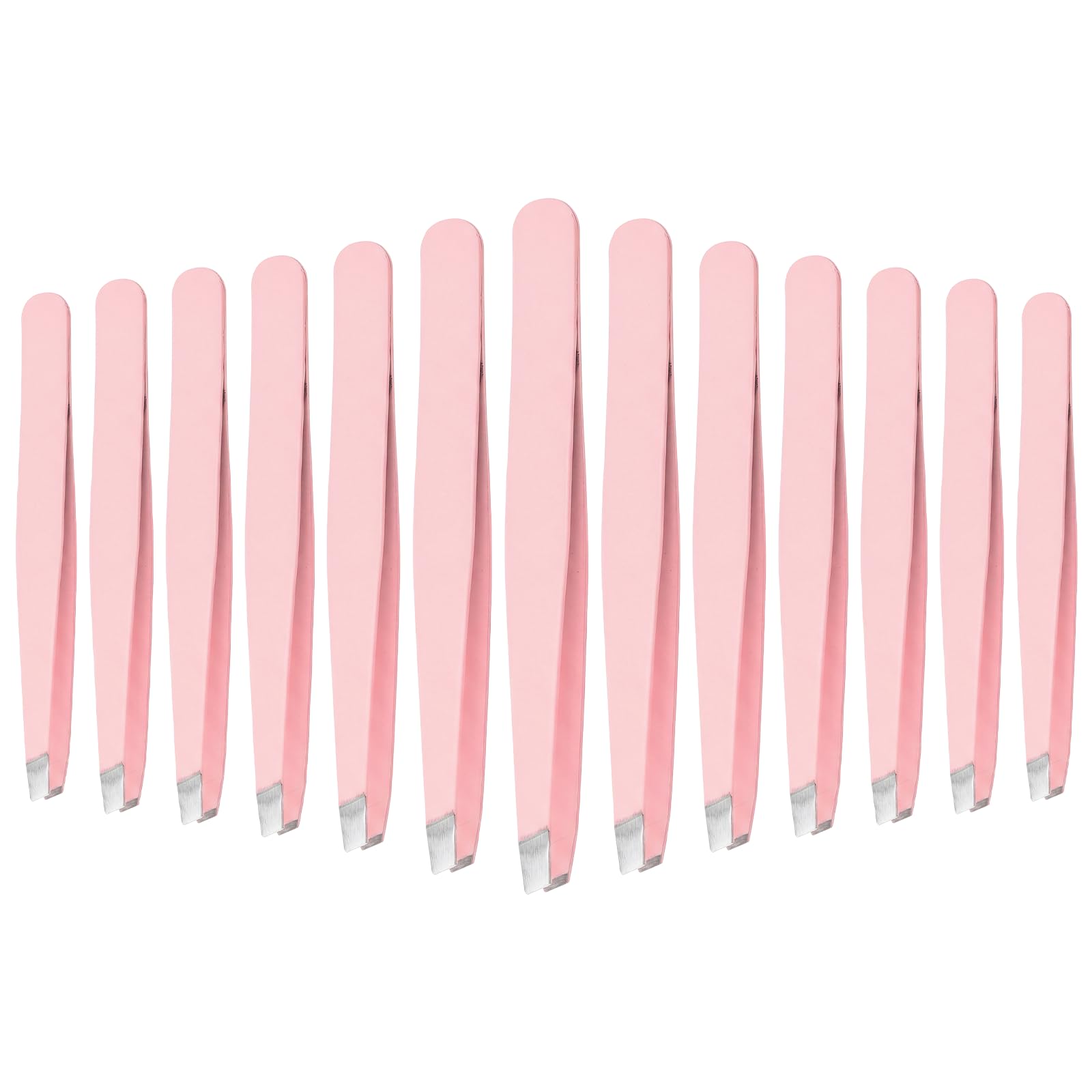 A set of 64 Decorative Eyebrow Tweezers, Featuring Stainless Steel Angled Tweezers, Pink Tweezers suitable for Personal Care, Removal of Hangnails, Facial Hair Management, and Eyelash Grafting.
