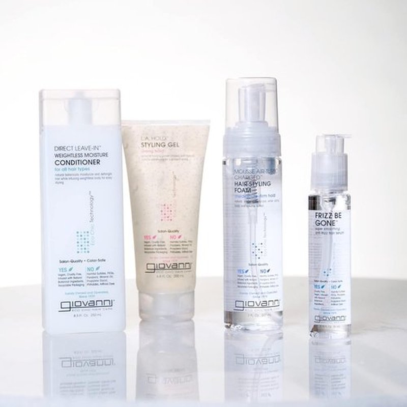 GIOVANNI Leave-In Conditioner & Air Turbo Styling Mousse Set - Lightweight, Medium Hold, 8.5 oz & 7 oz