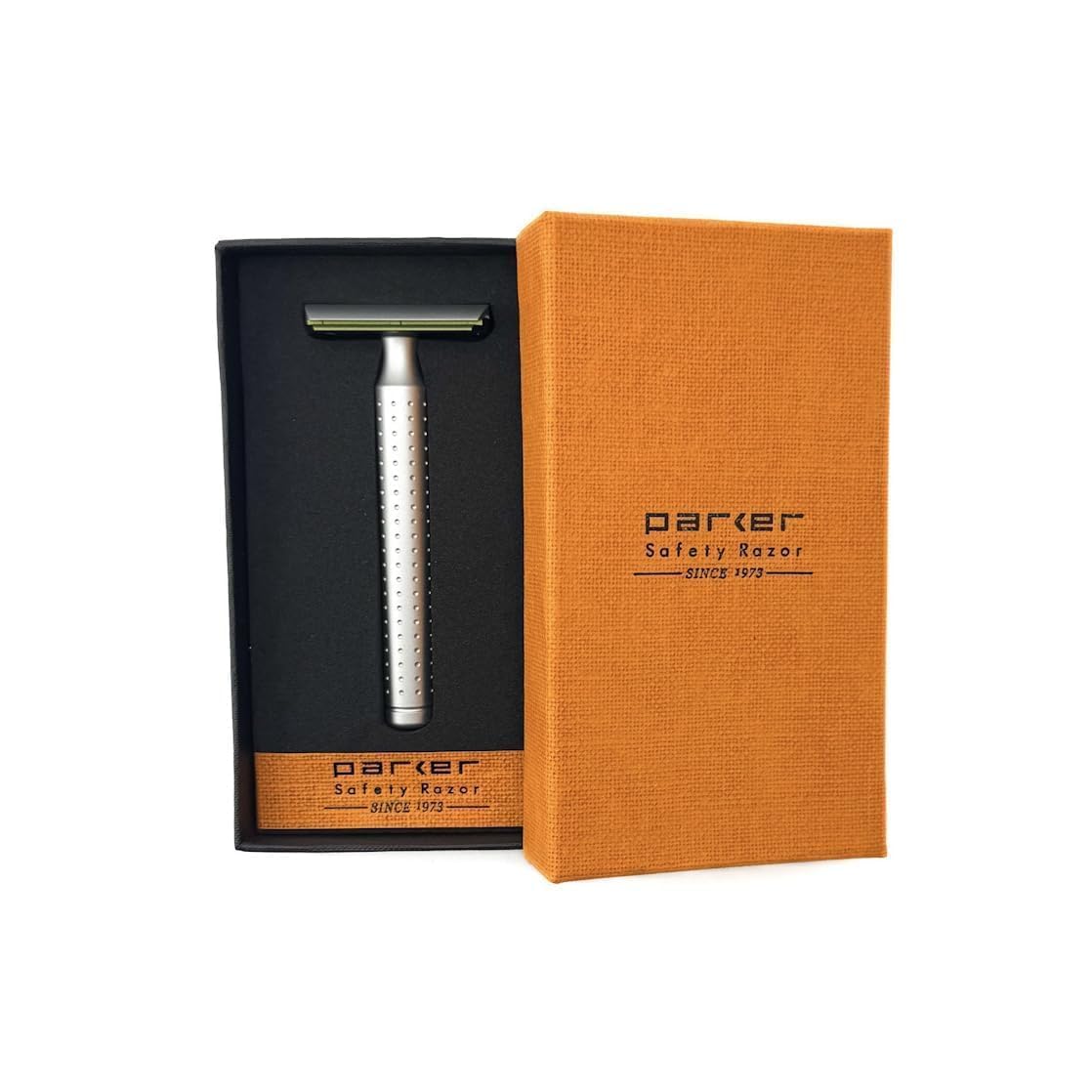 Parker Safety Razor - The AeroShave XL, Long Handle-CNC Aluminum Double Edge Safety Razor & 5 Blades,- Precision Blade Exposure for a Comfortable Shave, For Men & Women. Mild Aggression