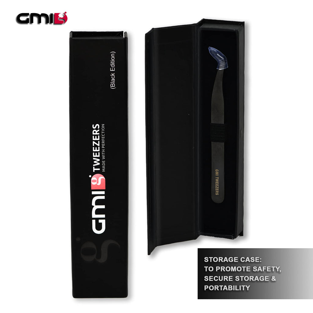 GMI Tweezers - Eyelash Extension Tweezers - Stainless Steel Lash Extension Tweezers - Eyelash extension kit - Lash tweezers for Eyelash Extensions - L-Shaped.