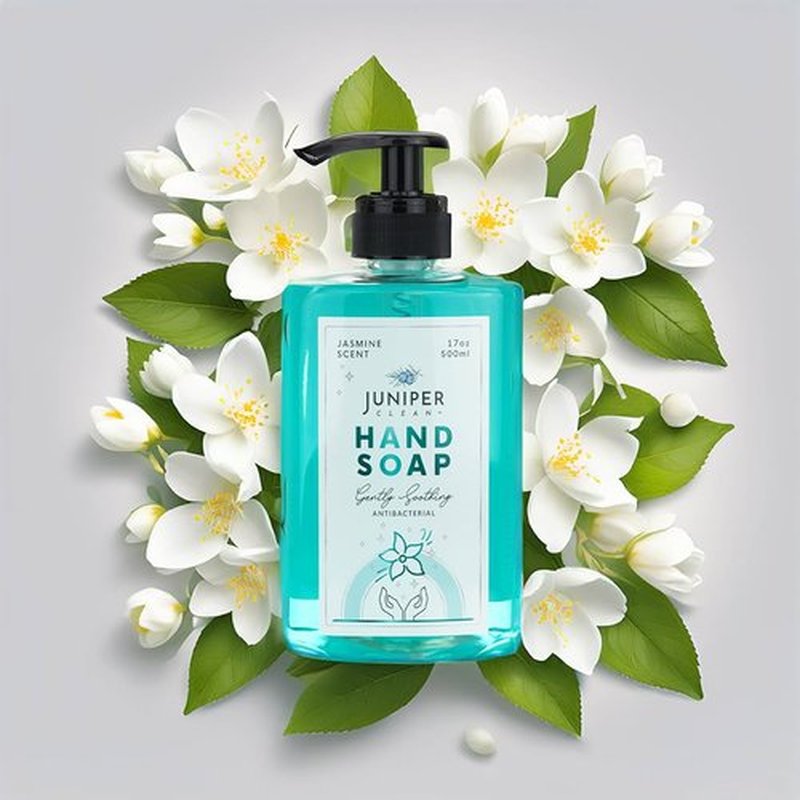 Juniper CLEAN, Antibacterial Hand Soap with Pump, Jasmine Scent, Liquid Hand Soap 17 Fl Oz (Pack of 1)