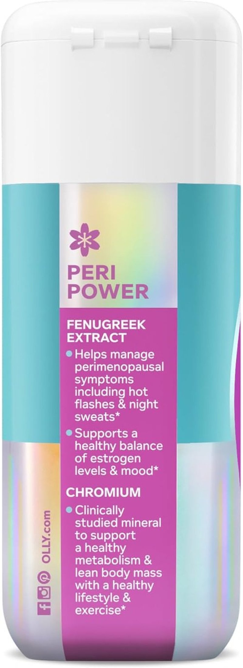 OLLY Balanced Perimeno Capsules - Support Hormonal Balance & Mood During Perimenopause | 30 Count