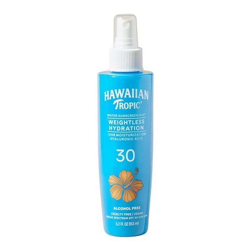 Hawaiian Tropic Weightless Hydration Water Mist SPF 30 - Non-Aerosol Body Spray, 5.2 Fl Oz
