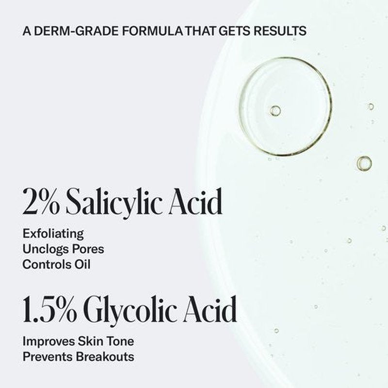 Geologie Acne Control Body Wash | Fresh Eucalyptus | 2% Salicylic Acid + 1.5% Glycolic Acid | Clears Body Acne & Prevents Breakouts | For Men & Women | No Benzoyl Peroxide | 8.4 oz
