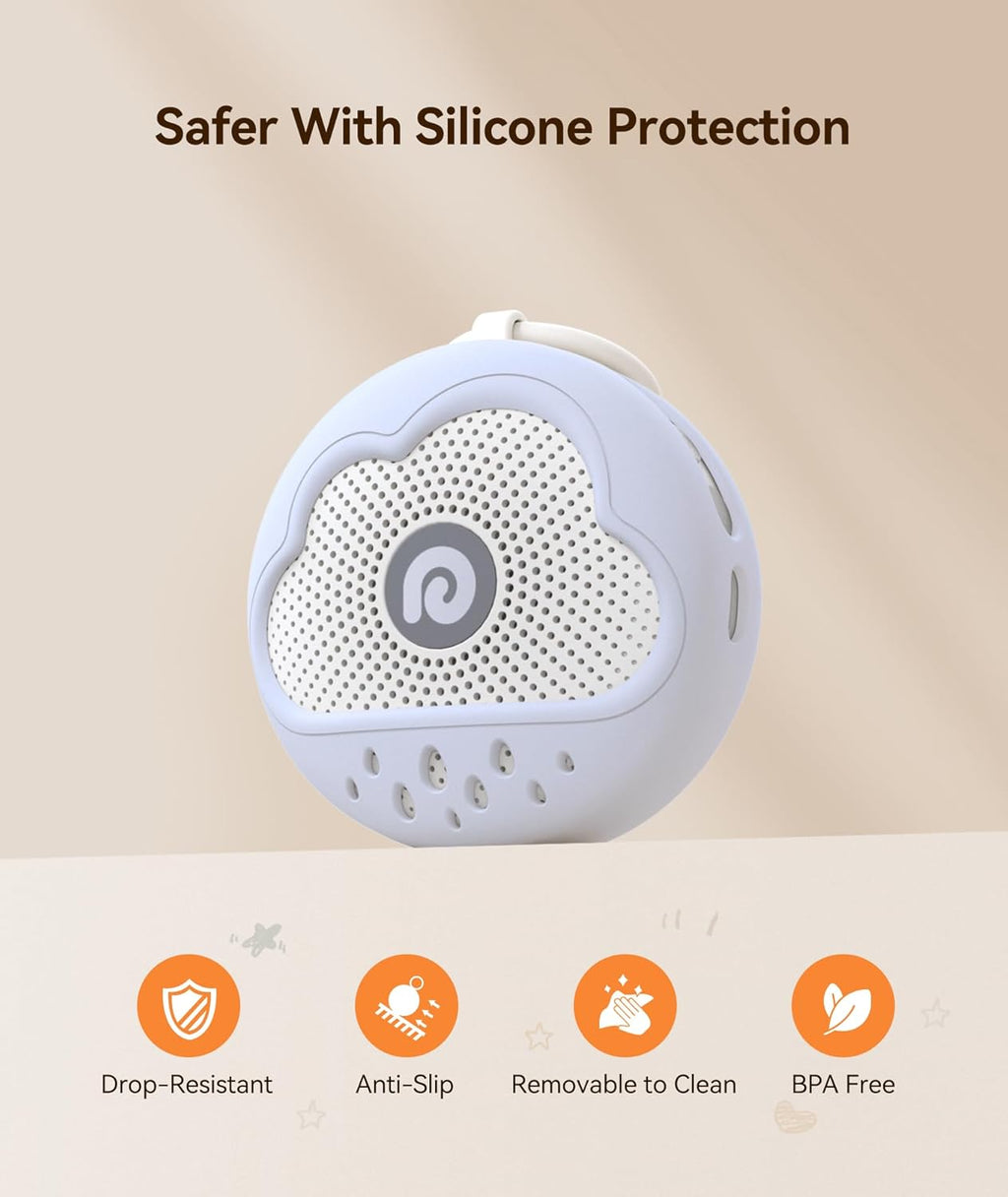 Dreamegg White Noise Machine - Portable Sound Device with 21 Soothing Sounds & Safe Silicone Cover | Ideal for Baby Sleep (Blue)