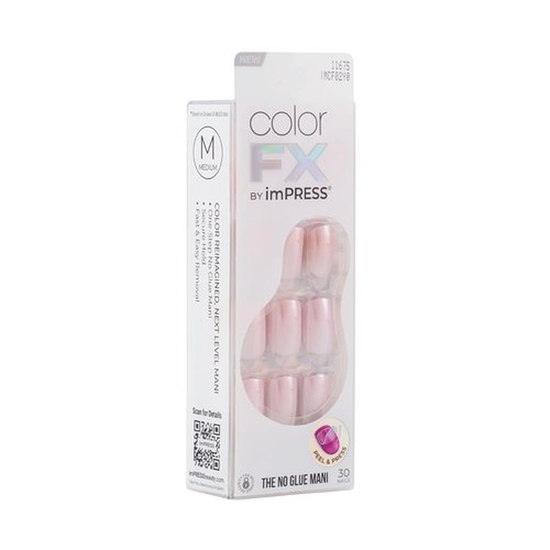 KISS Impress Color FX Press-On Nails - 30 Pcs Metallic Chrome & Cat Eye | Hassle-Free Application & Removal