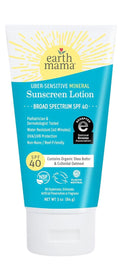 Earth Mama Uber-Sensitive Mineral Sunscreen Lotion SPF 40 - Non-Nano Zinc & Organic Oatmeal | 3-Ounce Eczema Cream for Baby & Family