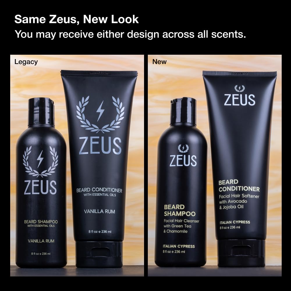 ZEUS Deluxe Beard Care Kit for Men with Natural Beard Oil (Verbena Lime)
