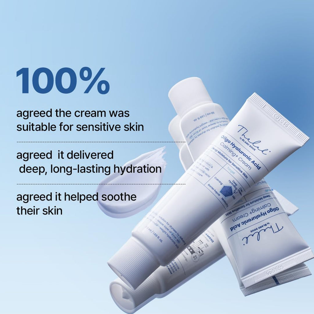 THE LAB BY BLANC DOUX Oligo Hyaluronic Acid Calming Cream - Face Moisturizer for Dry Skin with Hyaluronic Acid, Vegan, Soothing Skin Barrier Cream for Sensitive Skin, 50ml / 1.69 fl. oz