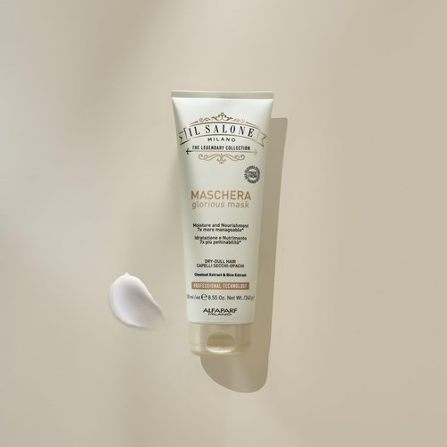 Il Salone Milano Professional Glorious Mask - Hydrating Hair Mask for Dry Hair - Increases Nourishment & Combability with Chestnut Extract & Rice Extract - Salon-Quality Hair Care (8.55 oz / 250 ml)