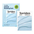 Torriden DIVE IN Modeling Mask (pack of 5) | Intensive Hydration and Cooling | 5D Hyaluronic Acid Complex, Glucose & Algin, Kaolin