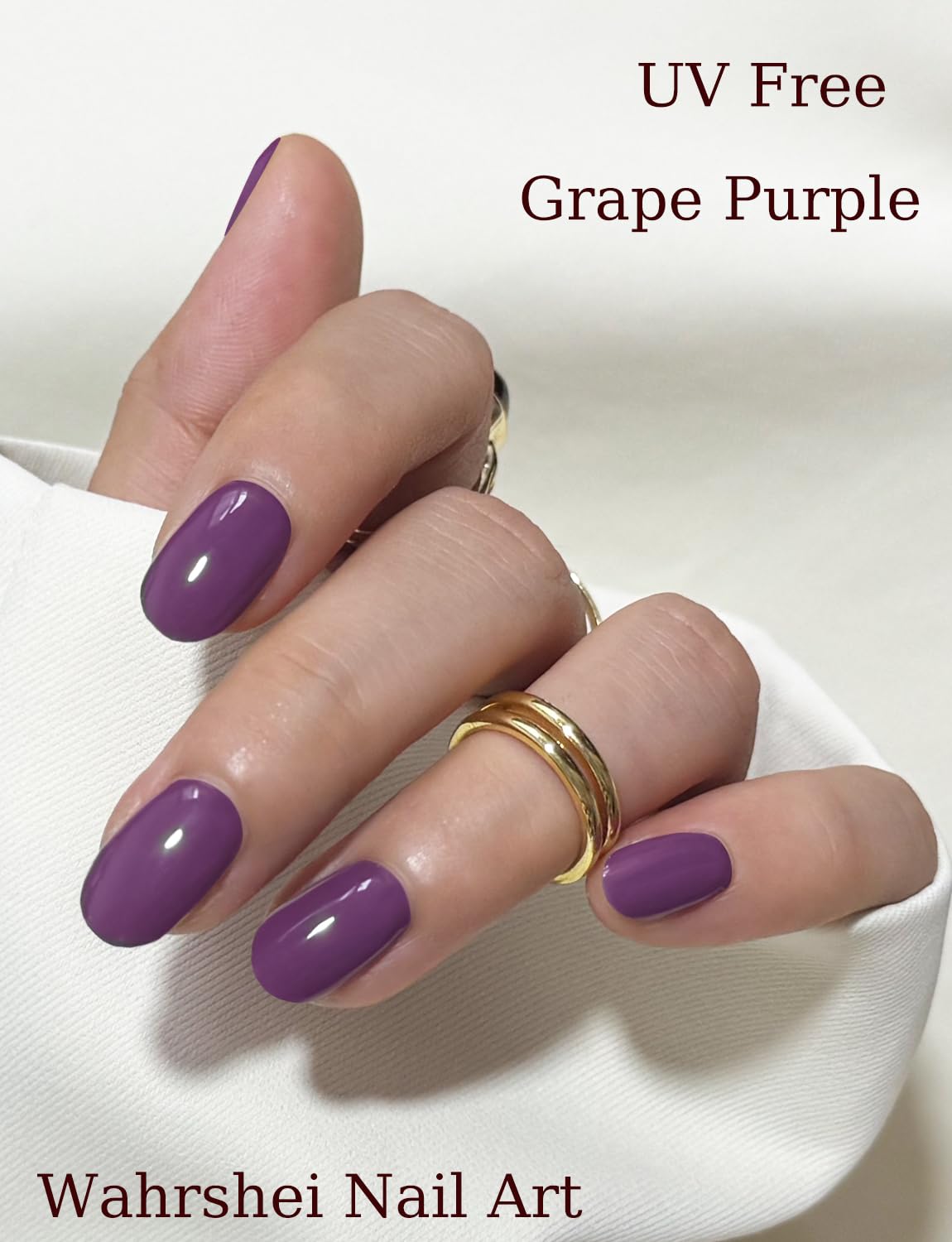 Wahrshei Gel Nail Strips No UV, Light Plum, UV Free, Long Lasting Gel Stickers - Contains 22 Wraps, 1 Prep Pad, 1 File