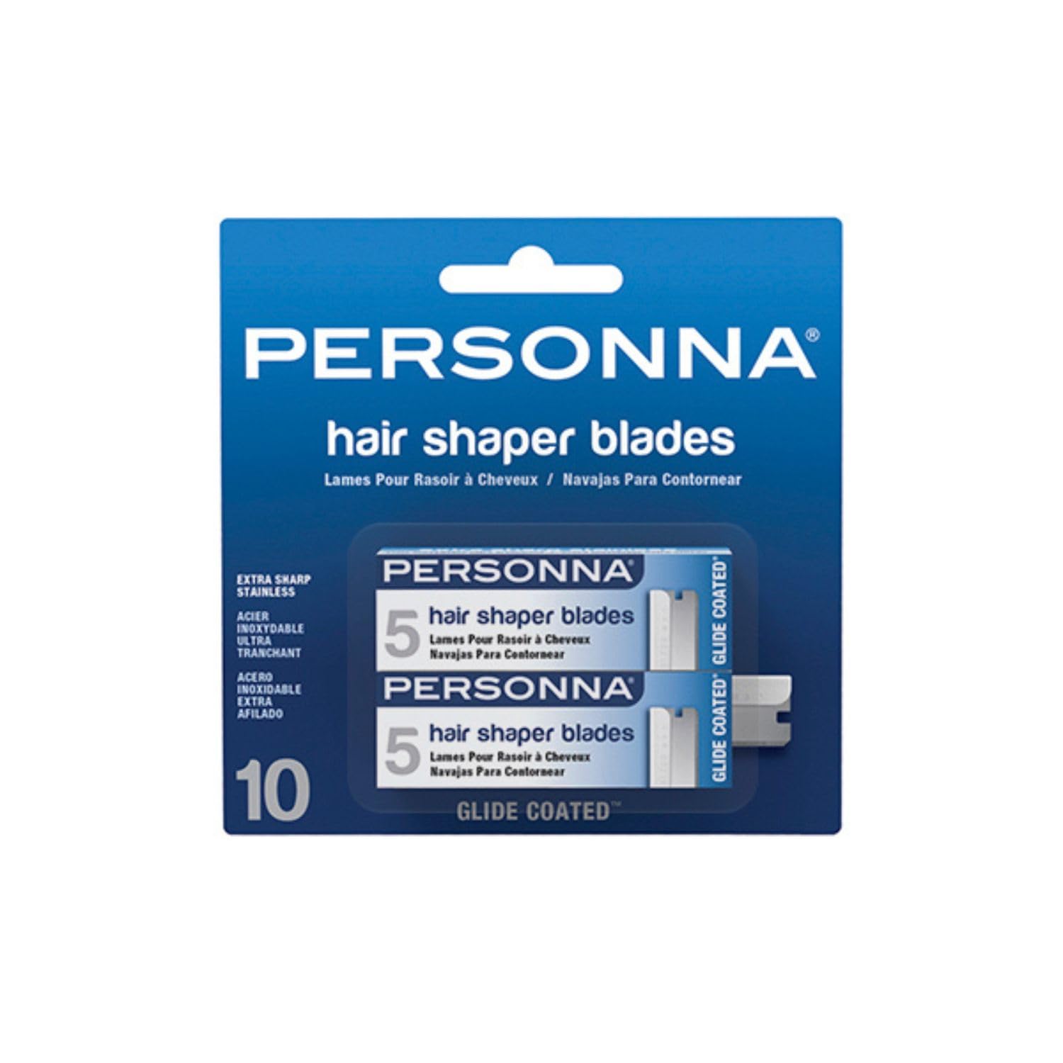 AccuTec Personna Hair Shaper Blade 12 CD/CT - 12 CT/CS - 5-Pack - Stainless Steel Blade, 2.25 Inch Length, 0.625 Inch Width - 60-0226-NUPC